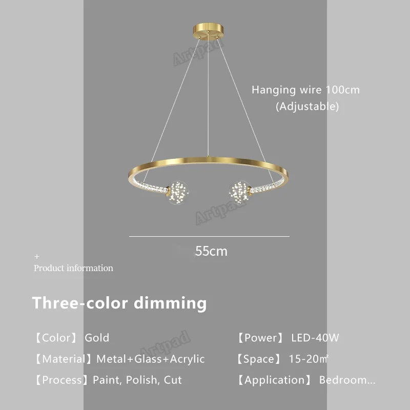 suspension en verre de luxe pour intérieur élégant