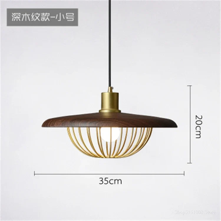 lustre nordique en forme de chapeau de grain de bois