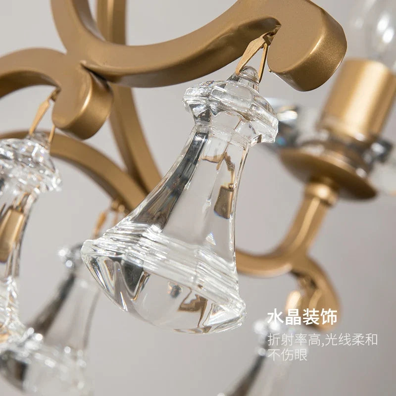 lustre en cristal doré éclairage moderne haut de gamme