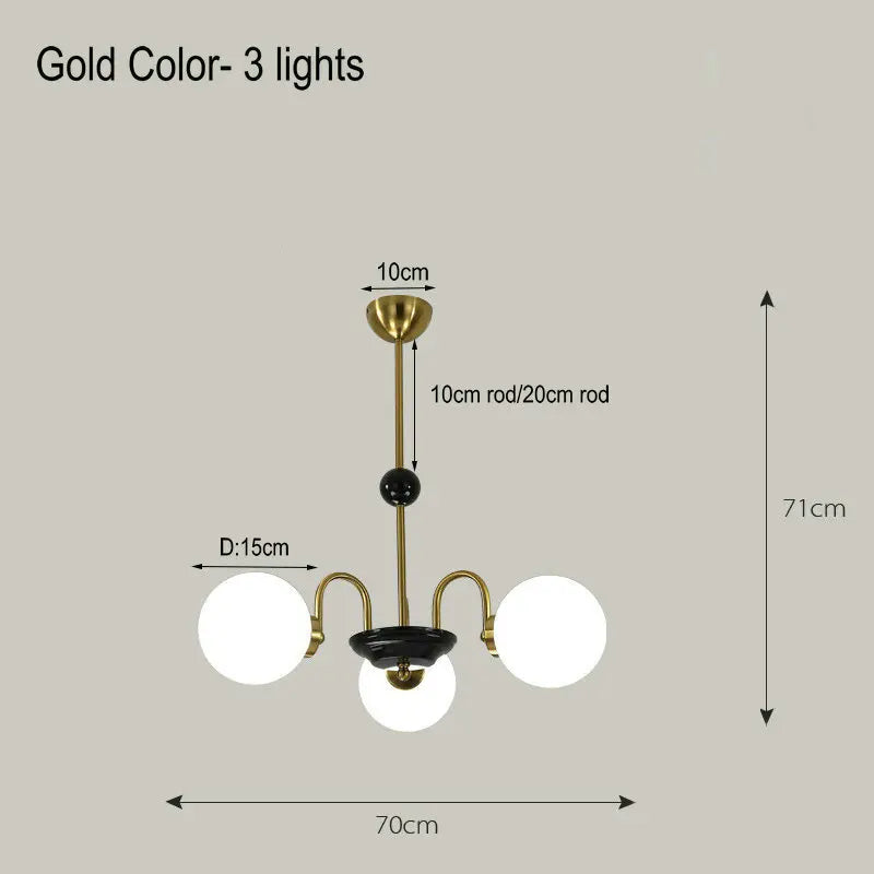 lustre nordique américain en verre led suspendu décoratif