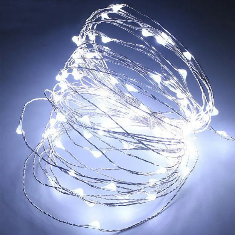 guirlande lumineuse led en fil de cuivre pour décorations de fête