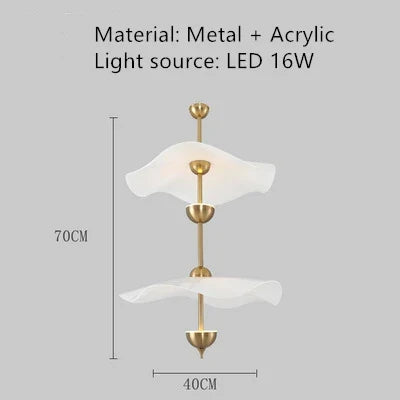 lustre led nordique en métal doré et acrylique décoratif pour intérieur