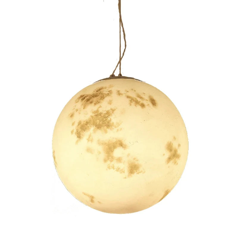 suspension moderne en résine fantaisie led lune