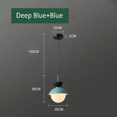 suspension créative avec abat-jour en verre et long câble
