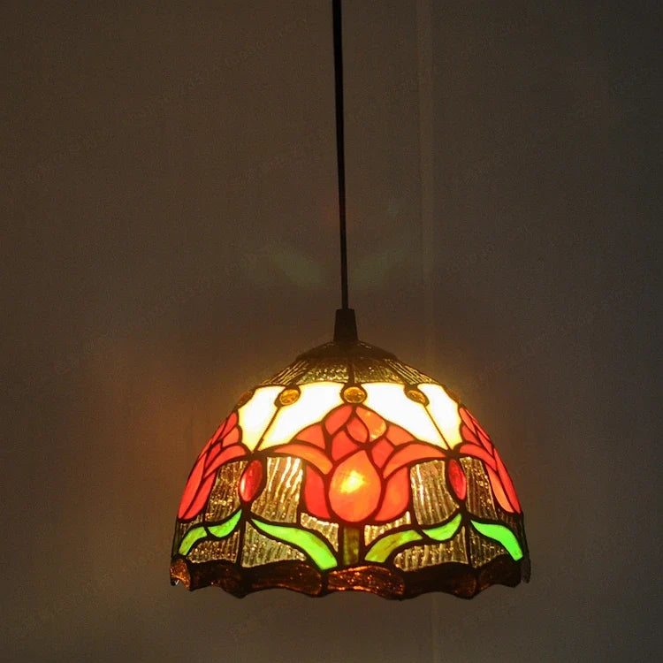 lustre en vitrail style tiffany pour éclairage décoratif antique