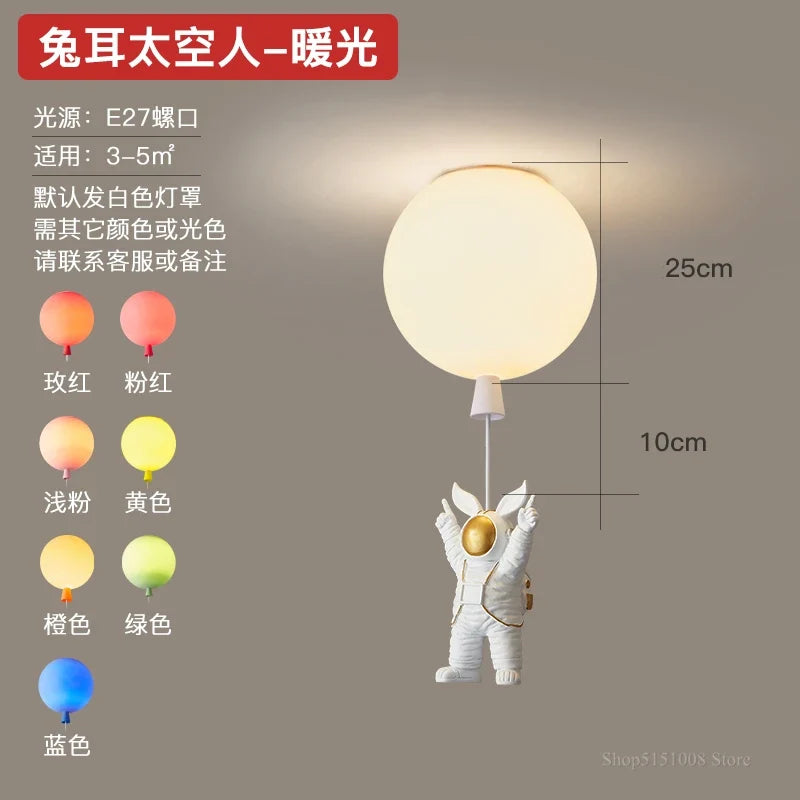 plafonnier led nordique créatif astronaute ballon pour enfants
