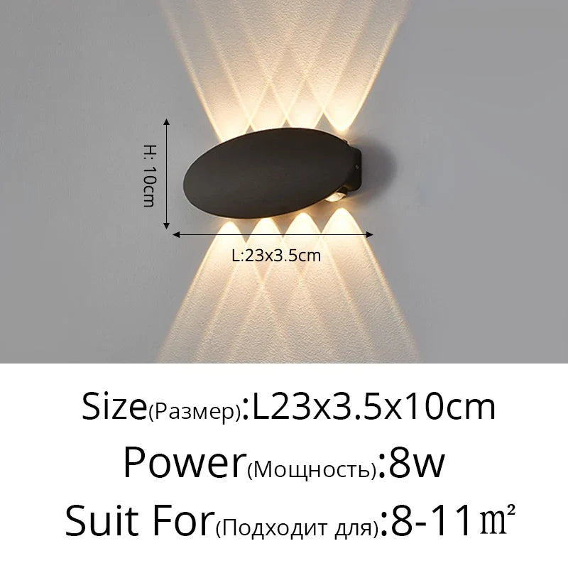 applique murale led moderne imperméable pour extérieur minimaliste