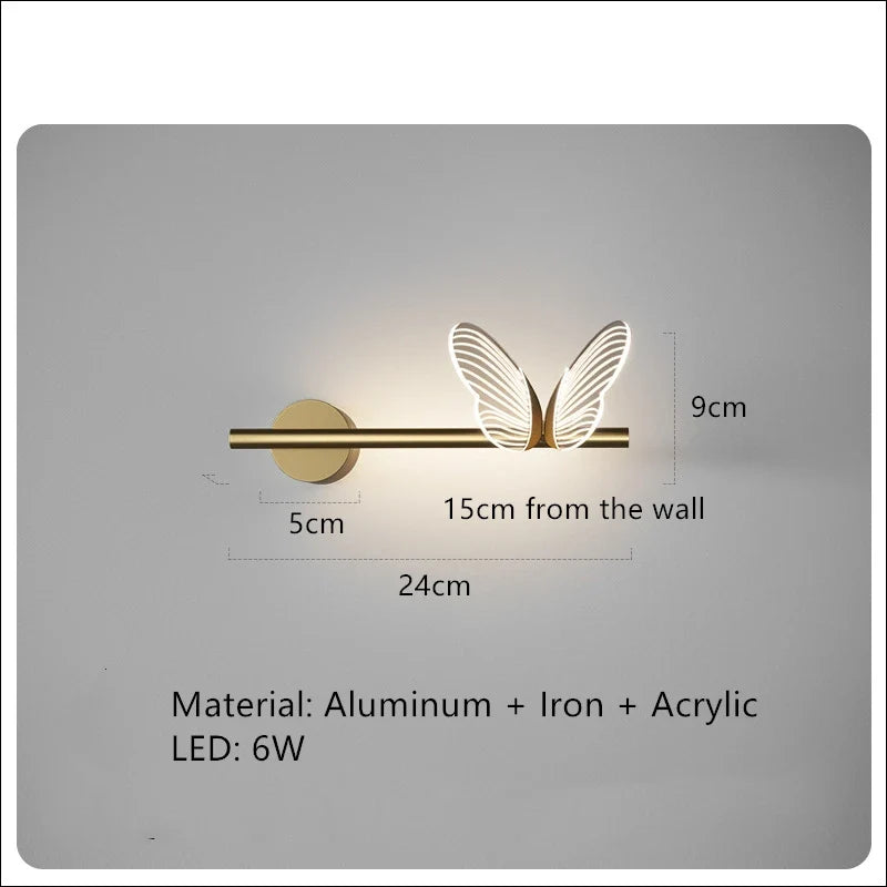 applique murale moderne design romantique en acrylique papillon mignon