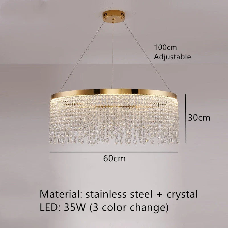 lustre moderne en cristal pour décoration intérieure élégante