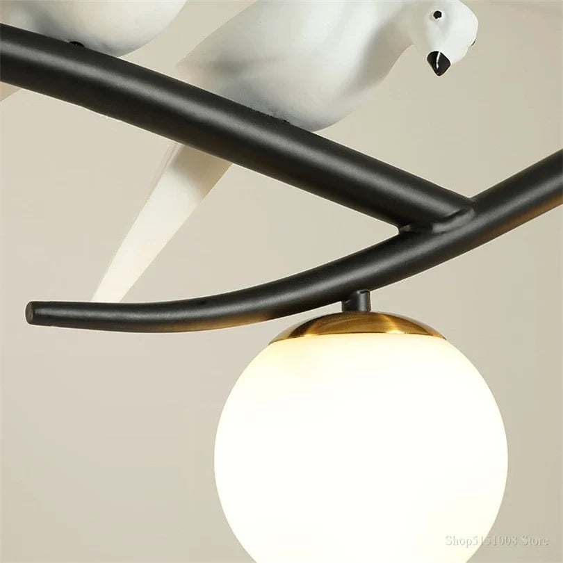 lustre moderne nordique en verre led pour restaurant bar