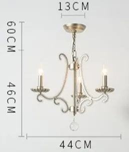 lustre en métal coulé rétro pour éclairage intérieur en fer forgé