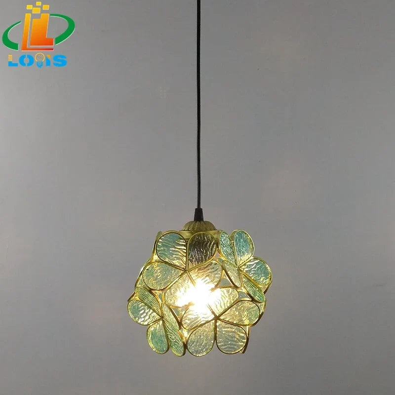 lampe à pétales en verre style nordique pour décoration intérieure