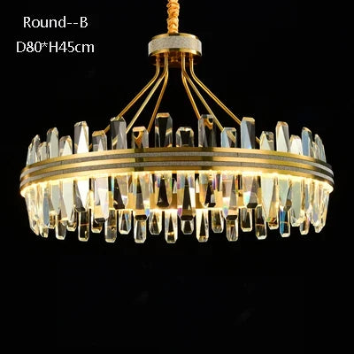 lustre en cristal rond design postmoderne pour un intérieur créatif