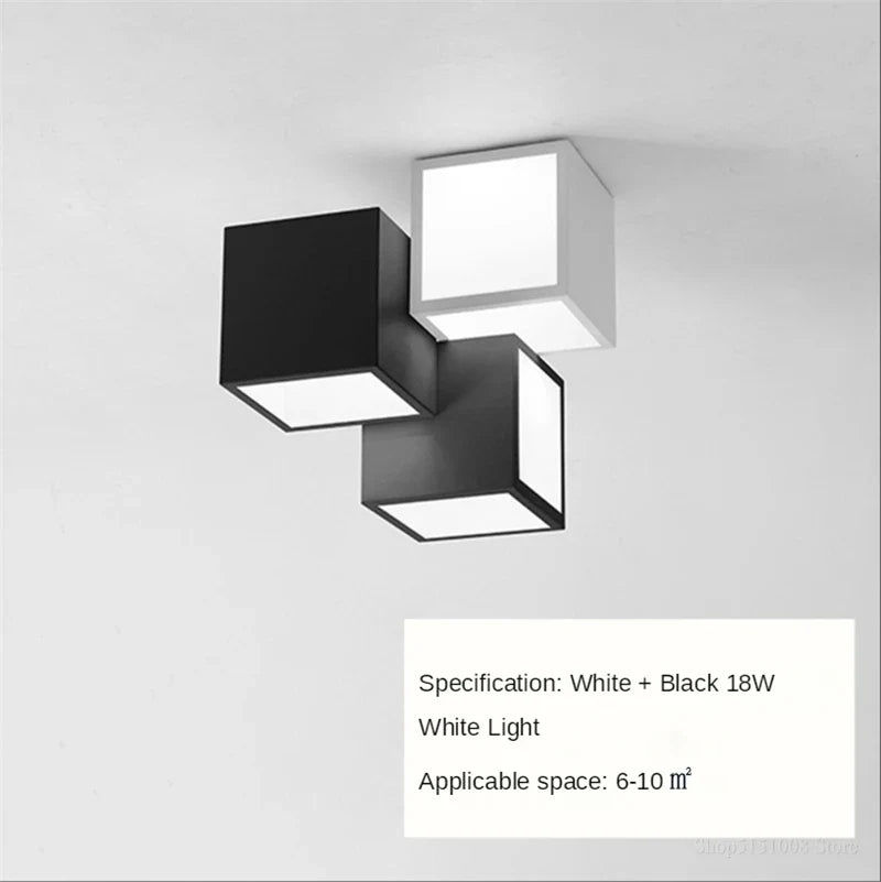 plafonnier carré créatif lumières led modernes décoration simple lustre luminaire
