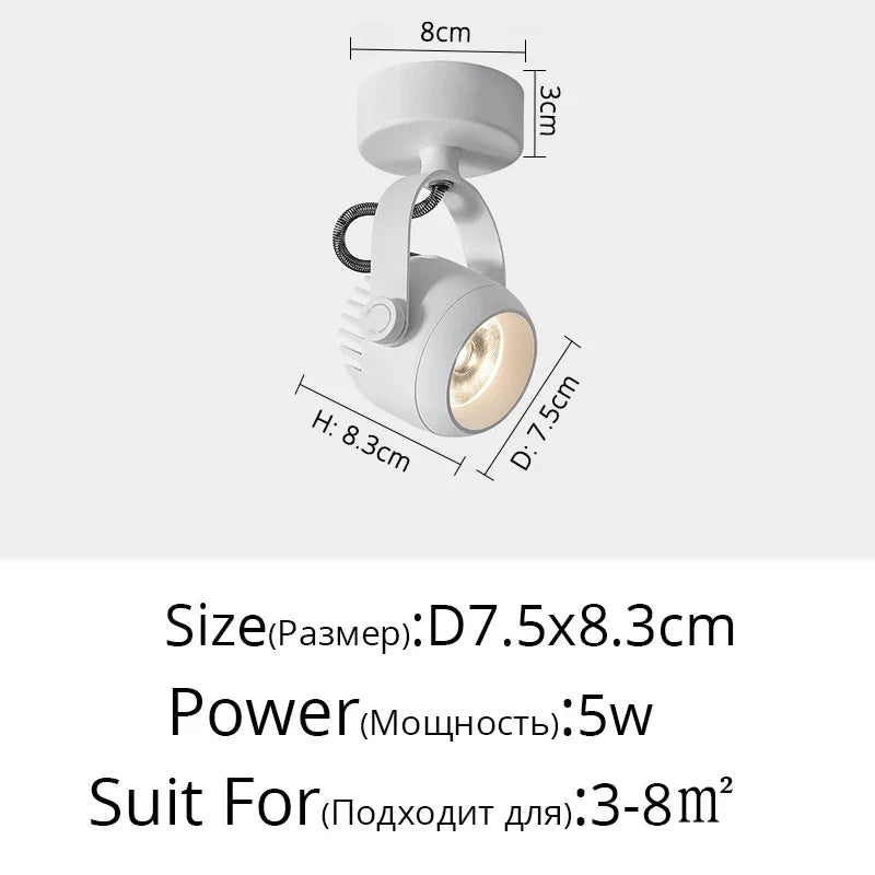 projecteur led rond carré surface montée angle réglable