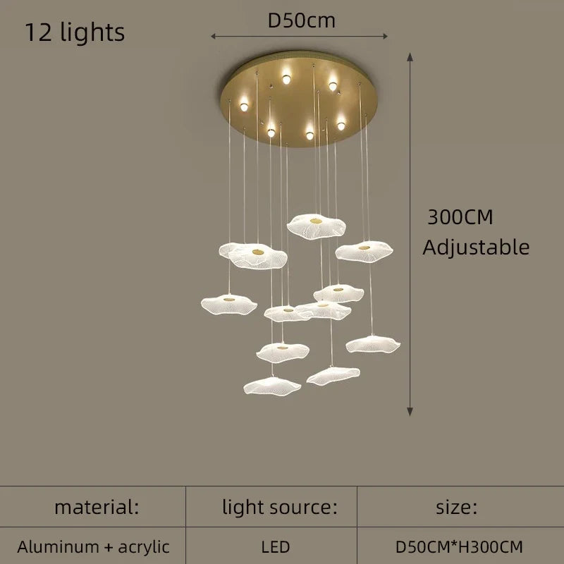 lustre nordique en acrylique design créatif pour espaces élégants