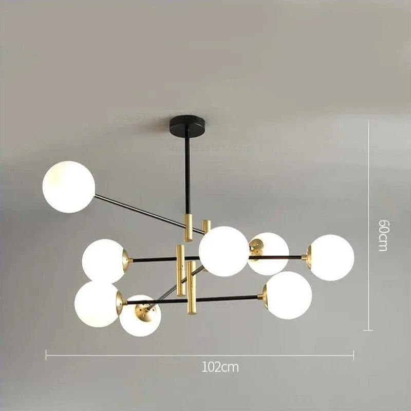 lustre led moderne boule de verre nordique luminaires créatifs