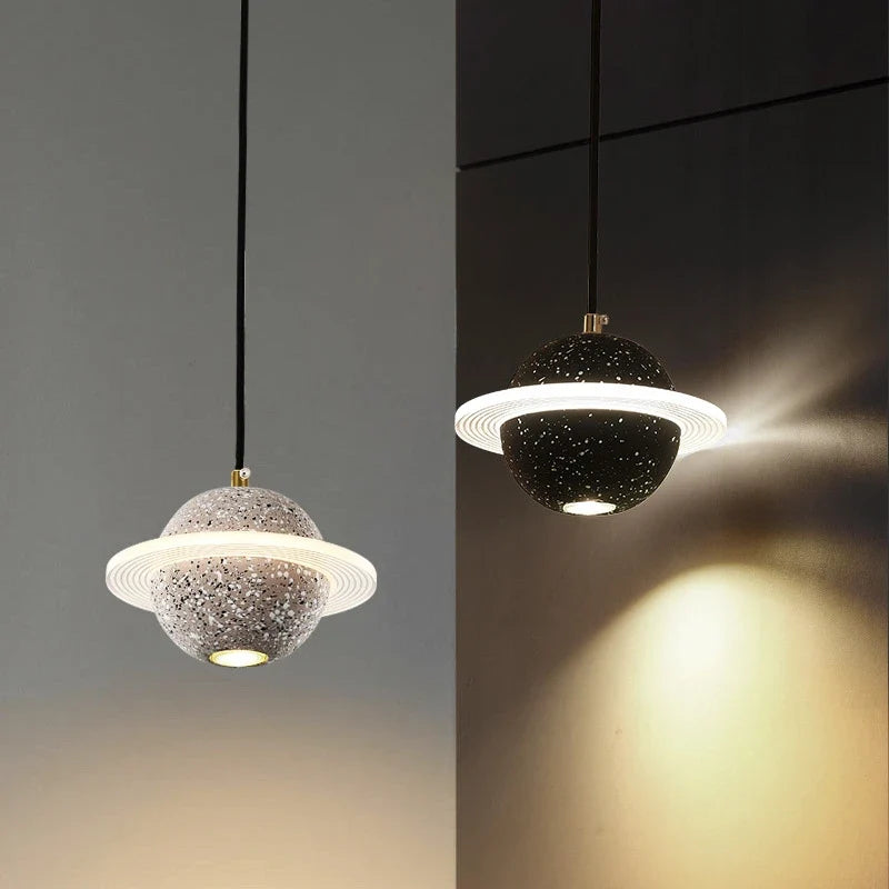 suspension modernes en ciment led pour restaurant barre lumineuse