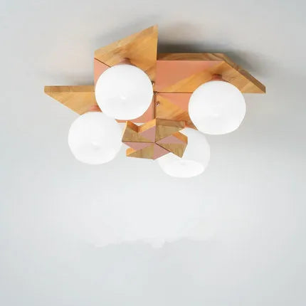 plafonnier japonais makaron en bois pour enfants moderne