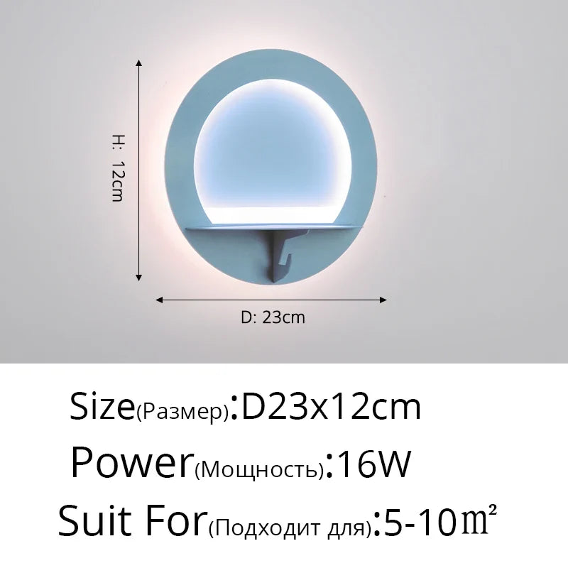 applique murale led moderne économie d'énergie étagère nordique