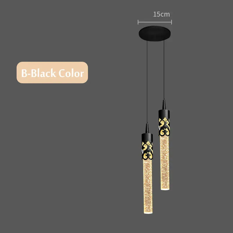suspension en cristal de luxe avec télécommande pour chevet kistchen island led