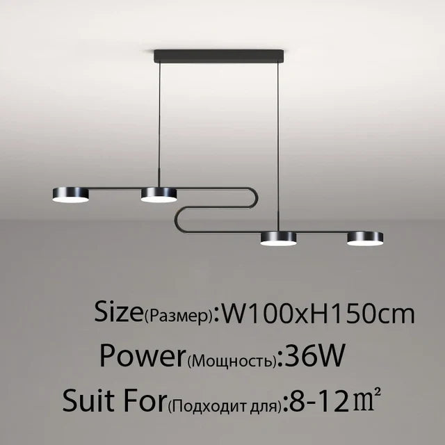 lustre moderne à LED avec télécommande pour décoration intérieure