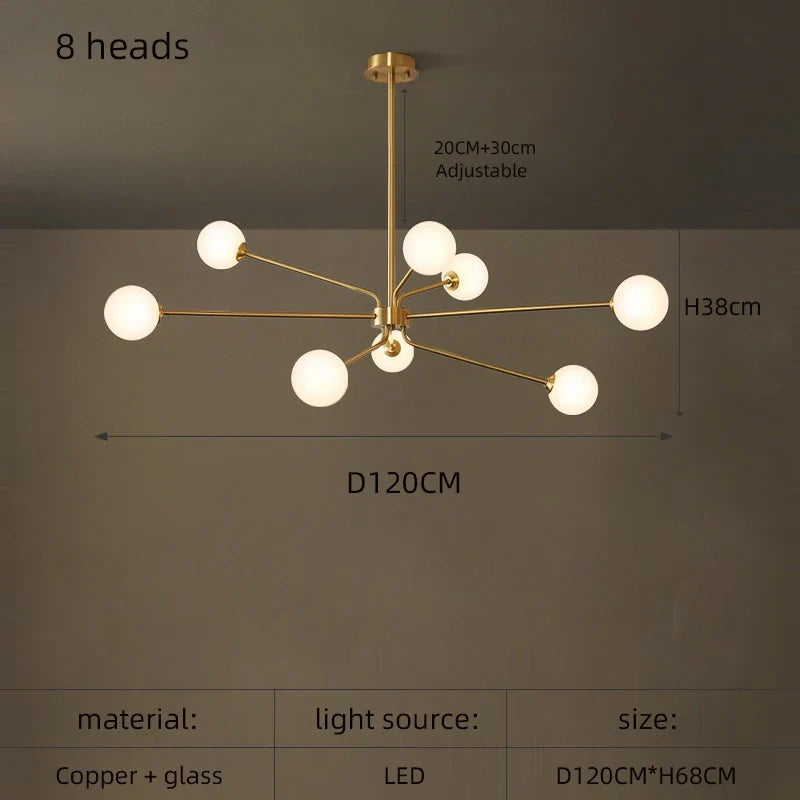lustre décoratif en cuivre pour un intérieur nordique