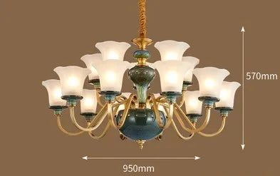 lustre en céramique et cuivre pour une ambiance moderne et simple