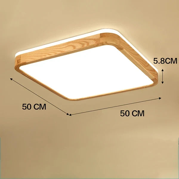 plafonnier led ultra-fin japonais bois massif design moderne 2021