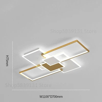 plafonnier à cadre carré moderne avec lumières led