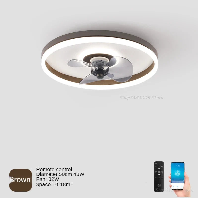 plafonnier moderne à leds avec ventilateur et 3 luminosités