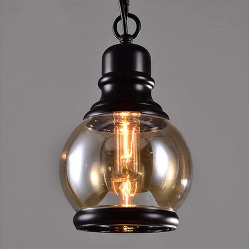 Suspension vintage en verre pour bouteille de vin style industriel