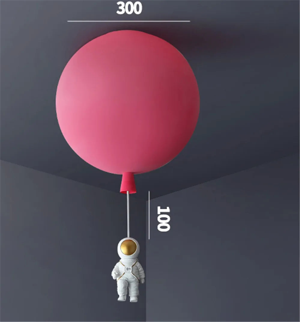 plafonnier led nordique avec astronaute et ballons pour enfants