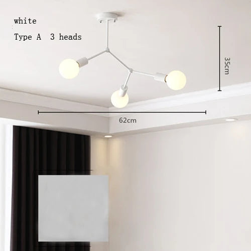 lustre moderne à plusieurs têtes pour intérieur créatif
