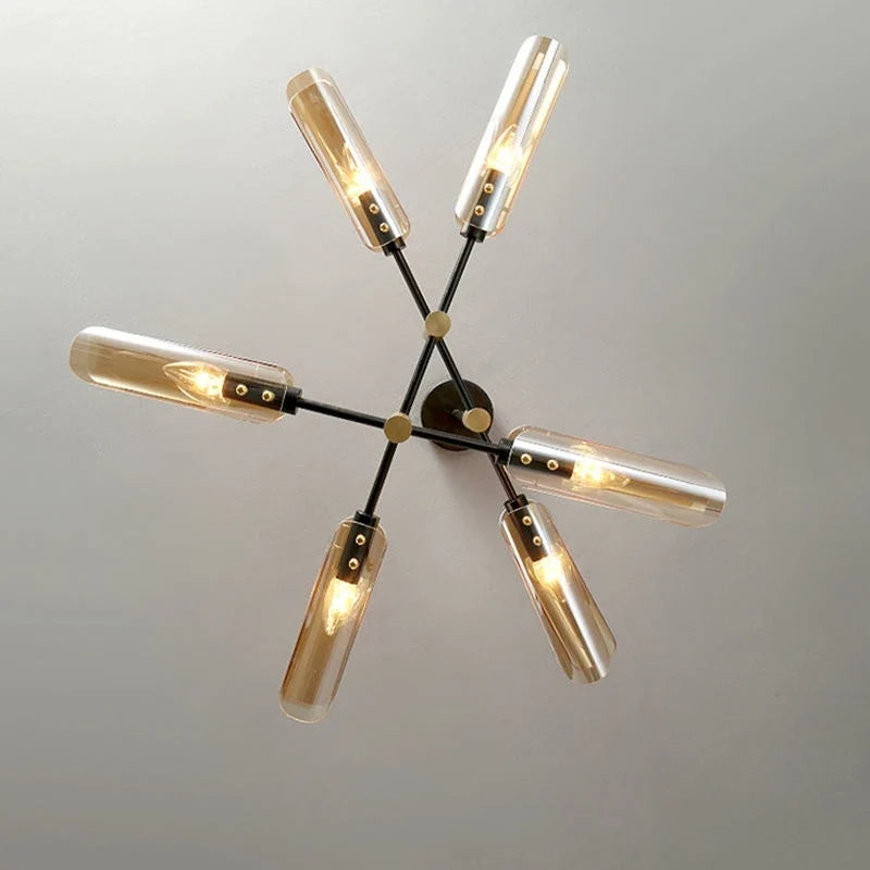 lustre en verre au design nordique et créatif