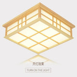 plafonnier japonais en bois à LED pour éclairage élégant