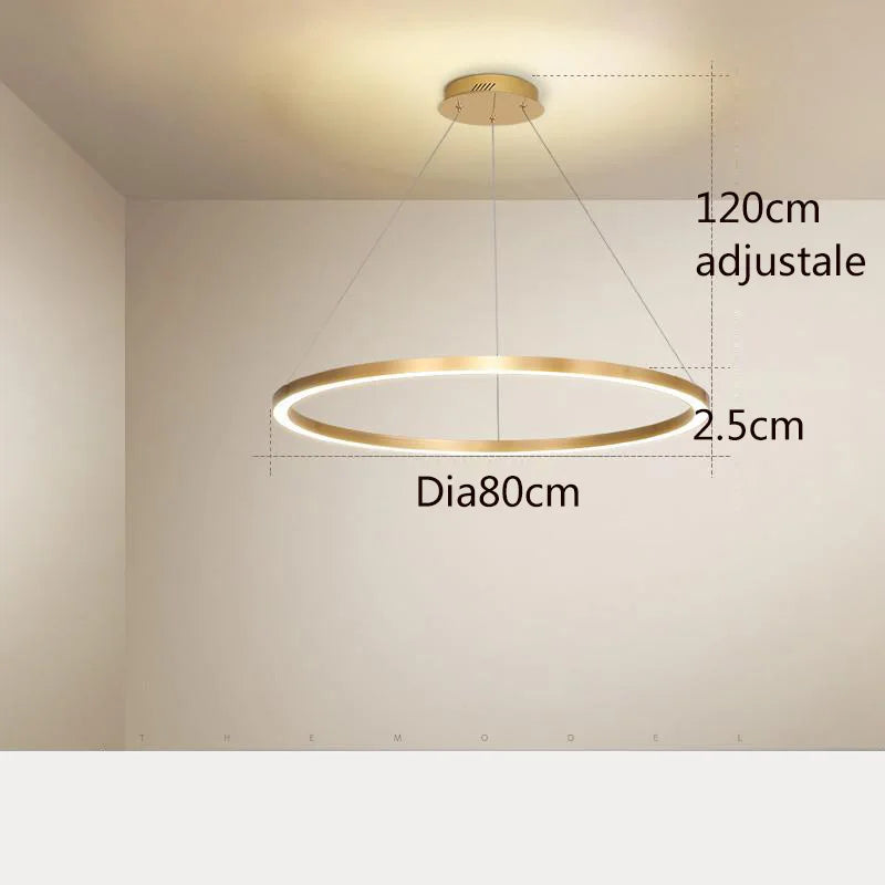 lustre simple style nordique moderne cercle rond décoration intérieure