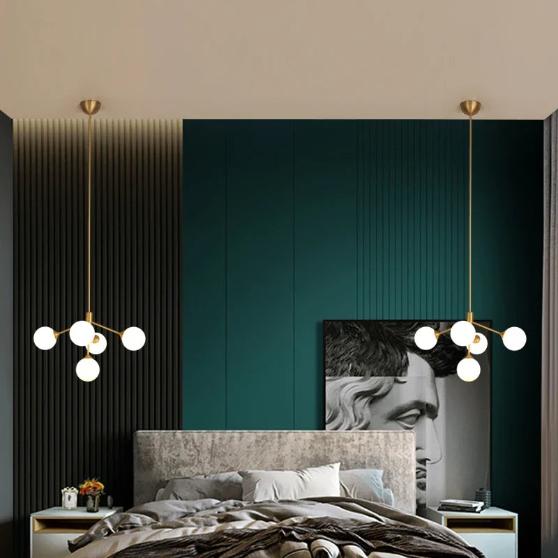 lustre design nordique décoratif avec éclairage led spoutnik