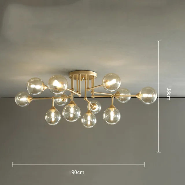 lustre moderne en verre avec éclairage décoratif design contemporain