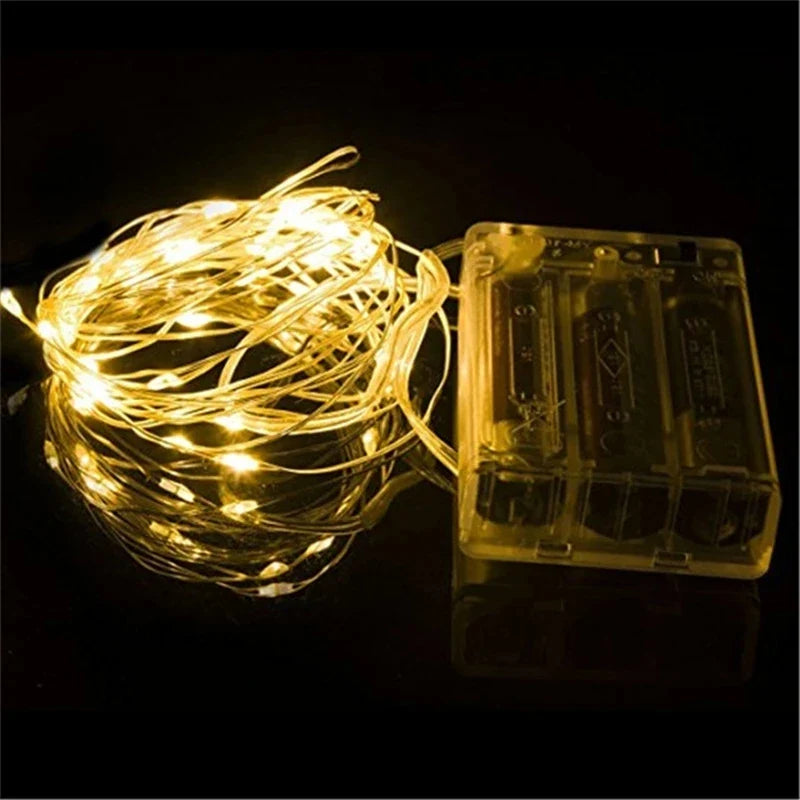 guirlande lumineuse décorative à 100 led avec piles aa