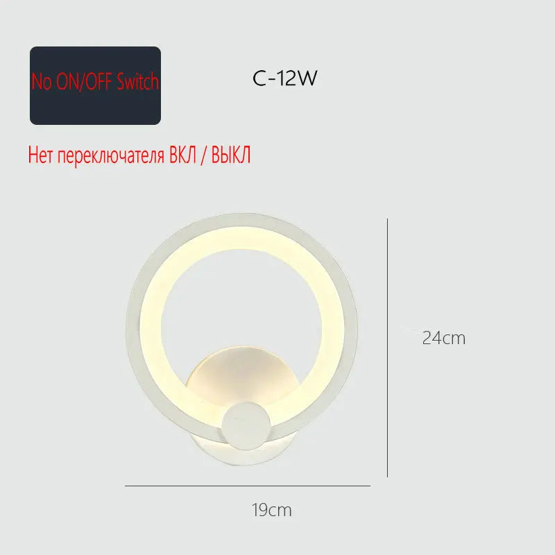 applique murale led moderne avec interrupteur minimaliste