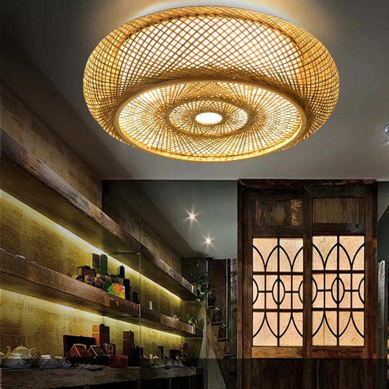 suspension en bambou fait à la main style chinois décoratif