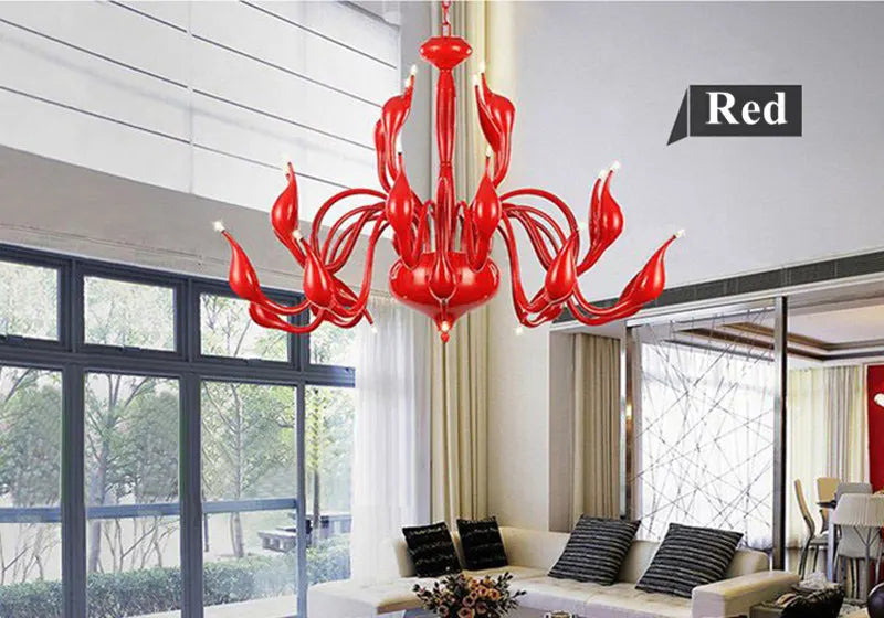 suspension nordic swan en fer art déco moderne