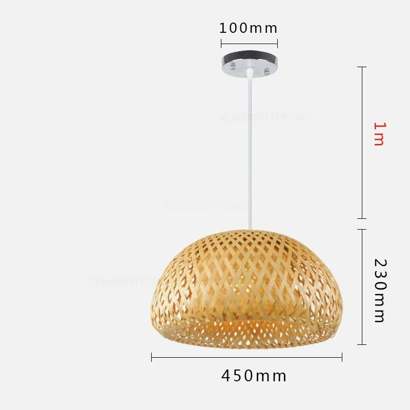 luminaire suspendu en bambou chinois pour restaurant hôtel