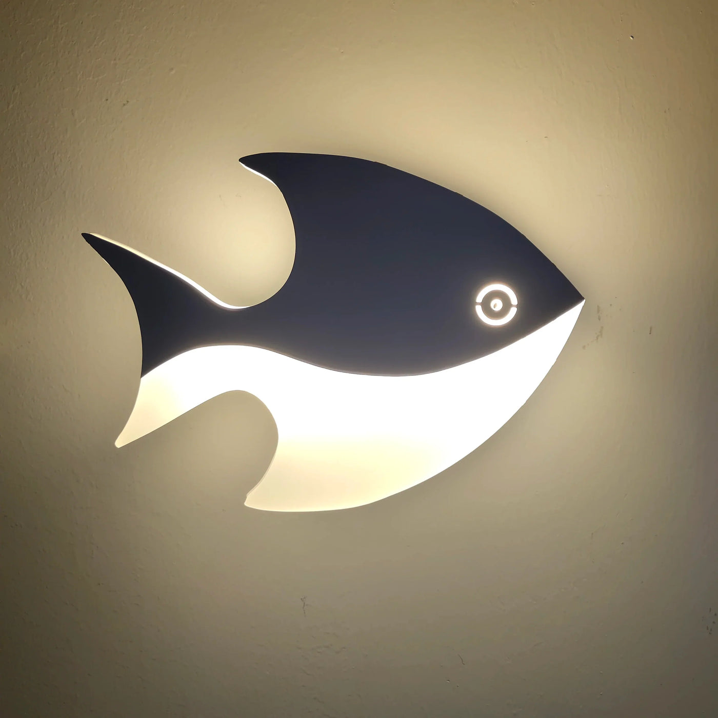 applique murale led créative en acrylique forme poisson pour enfants