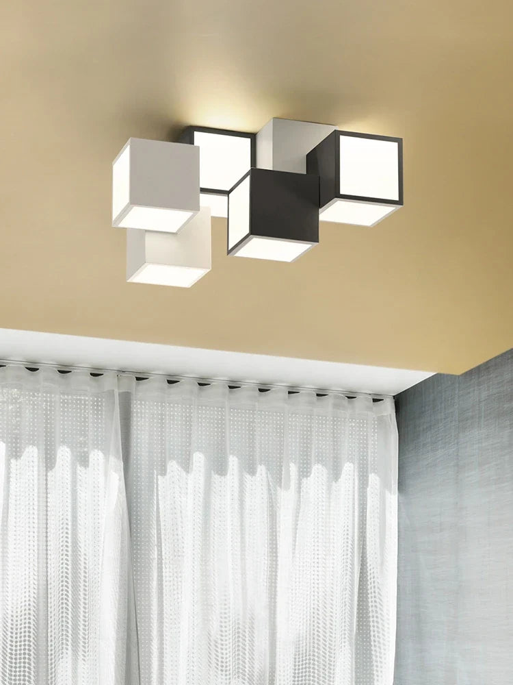 plafonnier carré créatif lumières led modernes décoration simple lustre luminaire