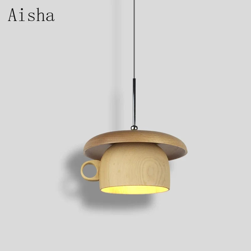 suspension créative en bois pour café et restaurant décor nordique