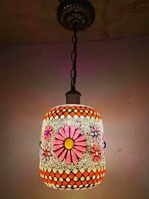 suspension LED en mosaïque turque style bohémien rétro vintage