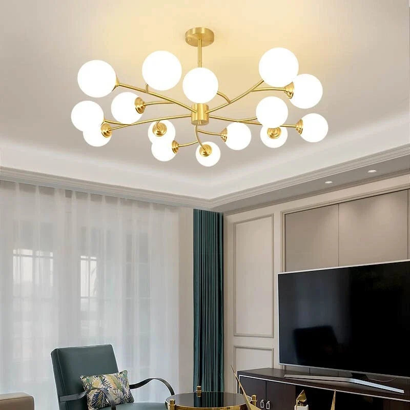 lustre led moderne nouvelle lampe suspension moléculaire nordique