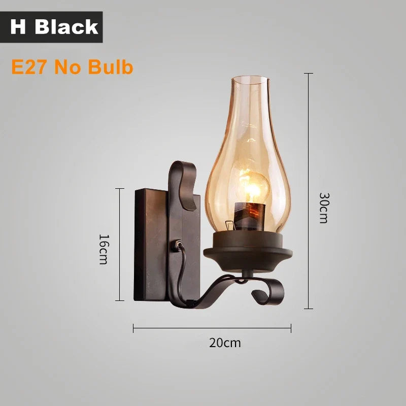 applique murale led rustique en fer vintage pour intérieur et extérieur